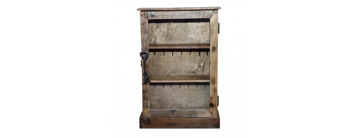 Key Cabinet with Hooks, Shelf and Antique Key Handle-Cheshire Furniture Outlet