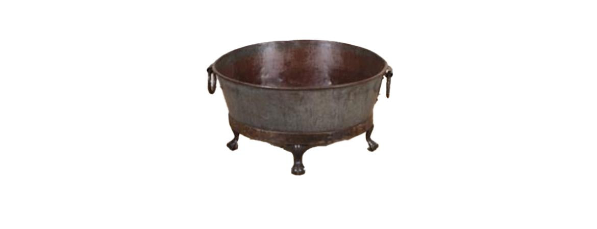 Antique Set of 3 Iron Pots on Stand-Cheshire Furniture Outlet