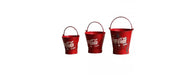 Set of 4 Red Hand Painted Coca Cola Buckets-Cheshire Furniture Outlet