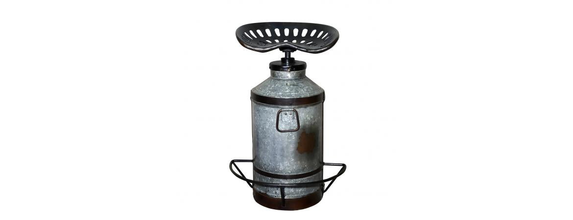 Tractor Seat Stool with Milk Churn Base-Cheshire Furniture Outlet