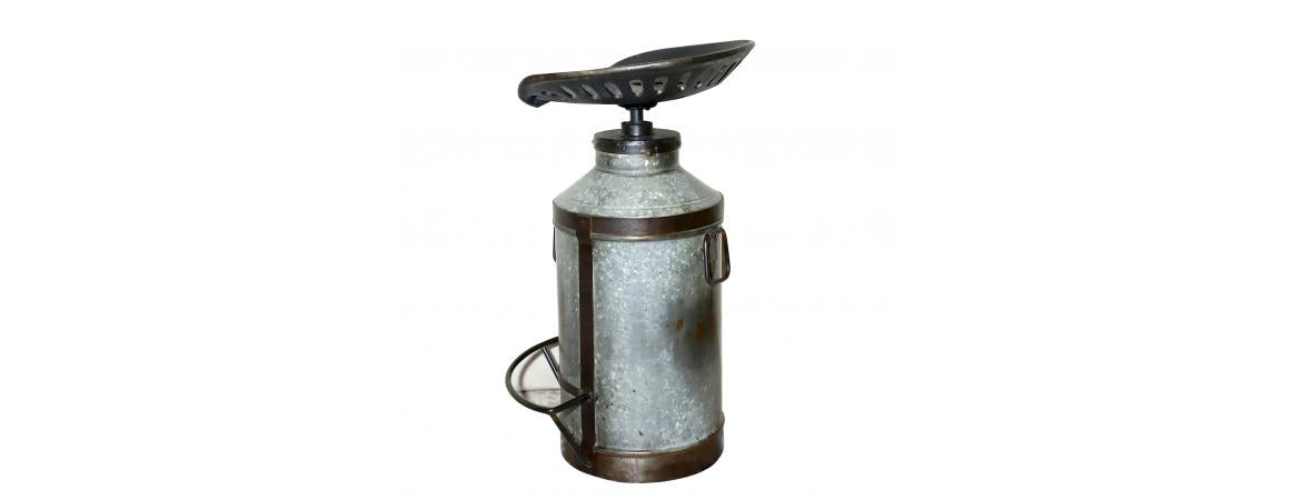 Tractor Seat Stool with Milk Churn Base-Cheshire Furniture Outlet