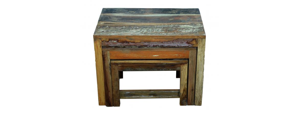 Reclaimed Nest of 3 Tables-Cheshire Furniture Outlet