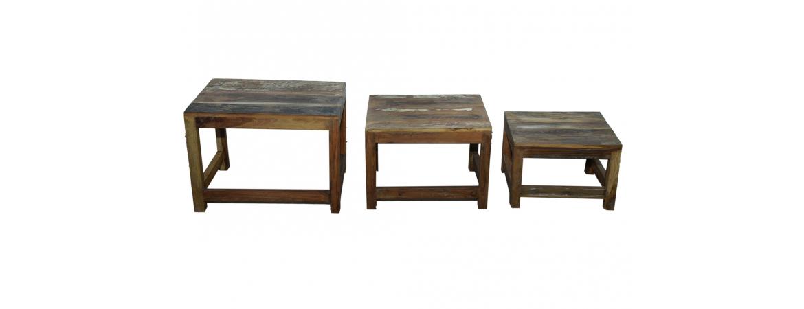 Reclaimed Nest of 3 Tables-Cheshire Furniture Outlet