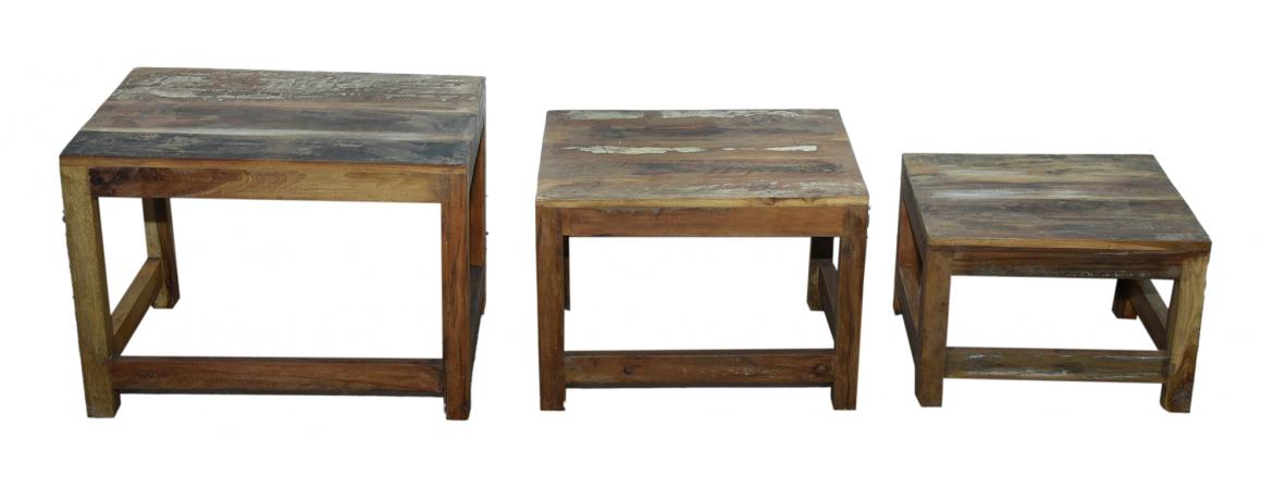 Reclaimed Nest of 3 Tables-Cheshire Furniture Outlet