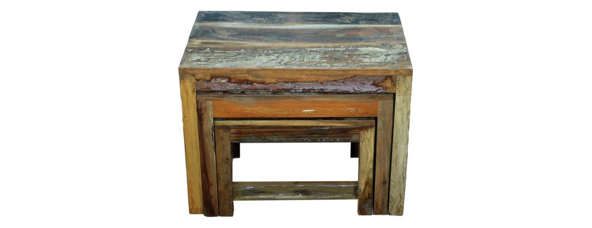Reclaimed Nest of 3 Tables-Cheshire Furniture Outlet