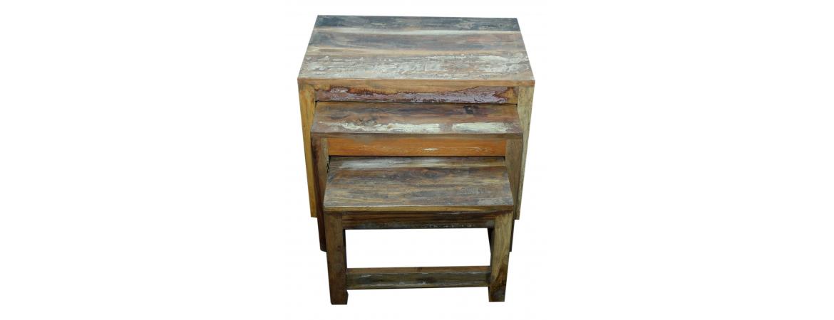 Reclaimed Nest of 3 Tables-Cheshire Furniture Outlet