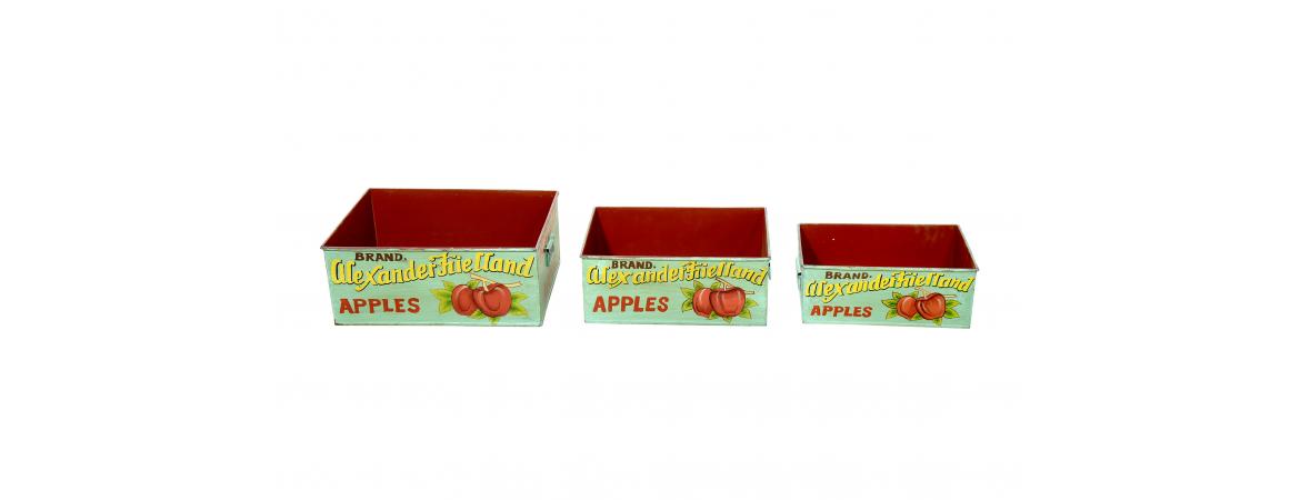 Set of 3 Metal Apple Trays-Cheshire Furniture Outlet
