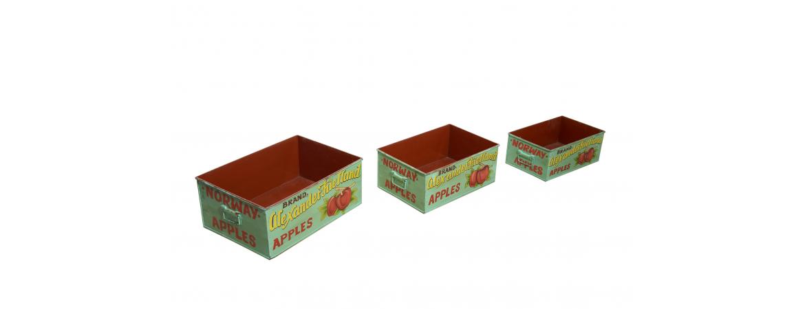 Set of 3 Metal Apple Trays-Cheshire Furniture Outlet