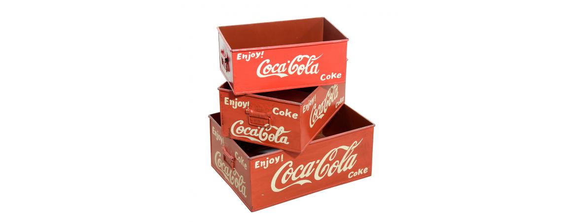 Set of 3 Metal Coca Cola Trays-Cheshire Furniture Outlet