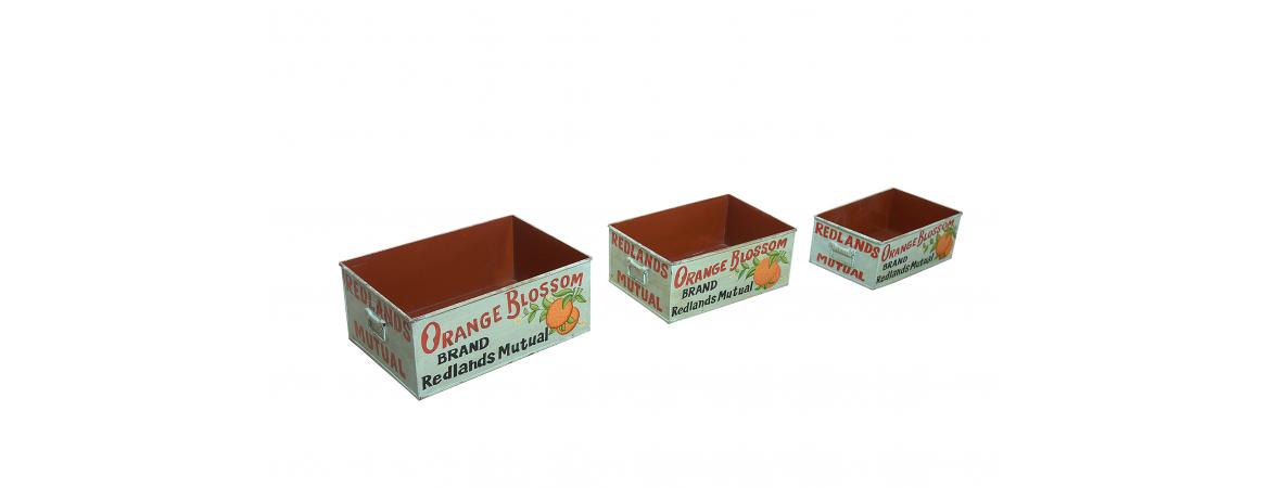Set of 3 Metal Orange Trays-Cheshire Furniture Outlet