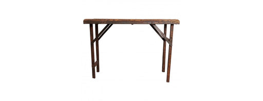 Iron Folding Table with Wooden Top - W106 x D53 x H75cm-Cheshire Furniture Outlet