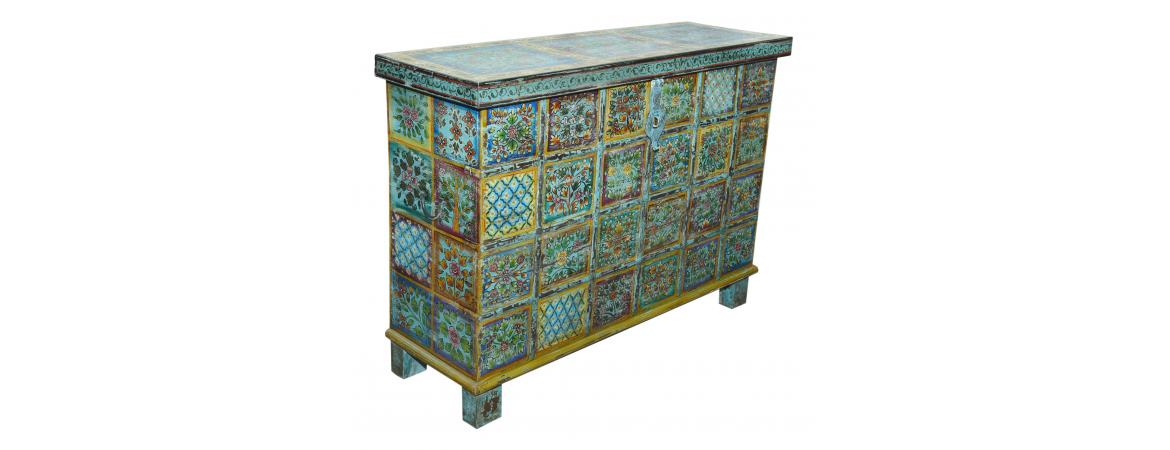 Antique Hand Painted Sideboard with Lift Up Lid-Cheshire Furniture Outlet