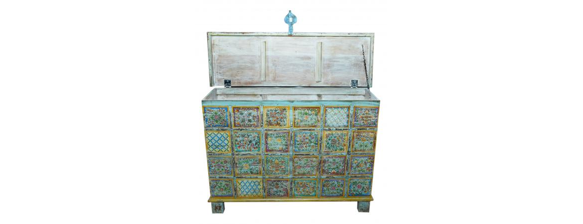 Antique Hand Painted Sideboard with Lift Up Lid-Cheshire Furniture Outlet