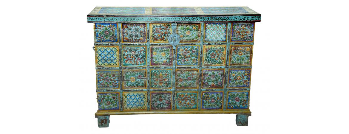 Antique Hand Painted Sideboard with Lift Up Lid-Cheshire Furniture Outlet