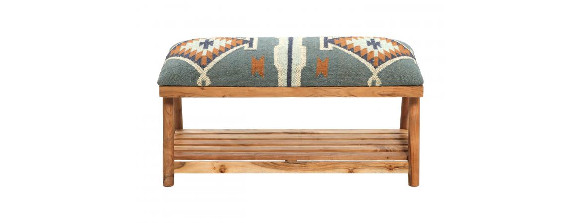 Blue Storage Bench-Cheshire Furniture Outlet