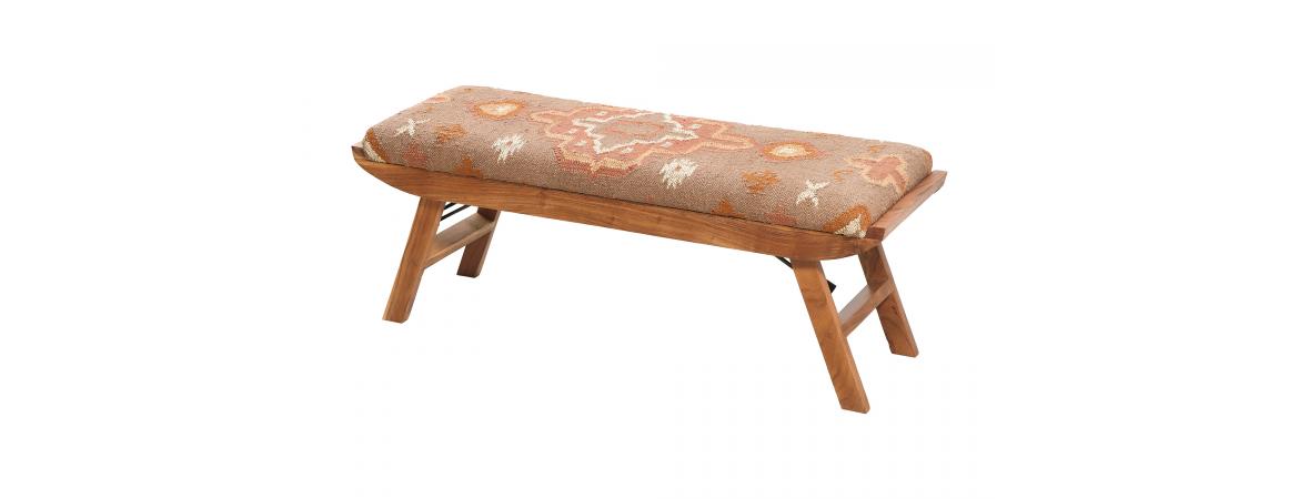Folding Bench - Orange-Cheshire Furniture Outlet
