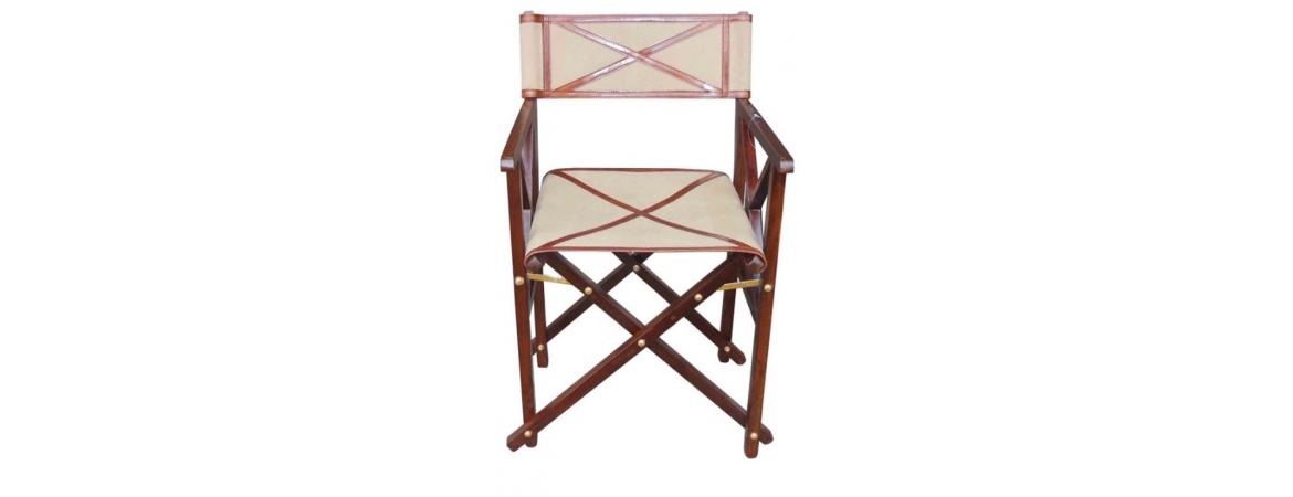 Hancrafted Canvas Director Chair - Cognac-Cheshire Furniture Outlet