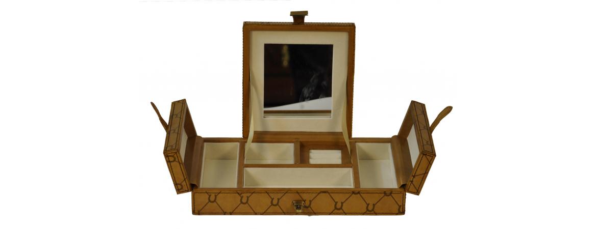 Handcrafted Rectangular Jewellery Box - Tan-Cheshire Furniture Outlet