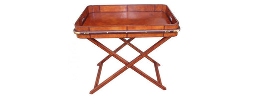 Handcrafted Butlet Tray with Stand - Cognac-Cheshire Furniture Outlet