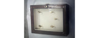 Handcrafted Leather & Brass Key Hanging Box with Glass - Cognac-Cheshire Furniture Outlet