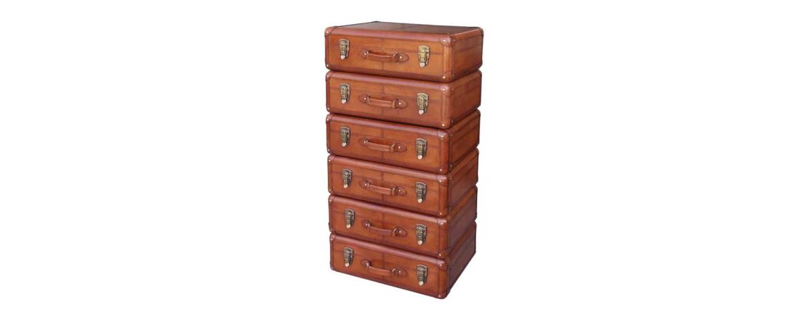 Handcrafted 6 Drawer Tall Boy - Cognac-Cheshire Furniture Outlet