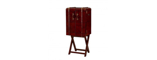 Handcrafted Leather Large Bar Cabinet With Stand - Cognac-Cheshire Furniture Outlet