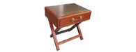 Handcrafted Side Table with Brass Top - Cognac-Cheshire Furniture Outlet