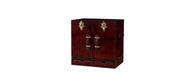 Handcrafted Leather Mini Bar Cabinet - Cognac-Cheshire Furniture Outlet