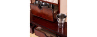 Handcrafted Leather Mini Bar Cabinet - Cognac-Cheshire Furniture Outlet
