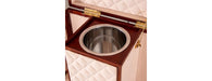 Handcrafted Leather Mini Bar Cabinet - Cognac-Cheshire Furniture Outlet