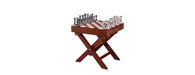 Handcrafted Leather Chess Set With Table - Cognac-Cheshire Furniture Outlet