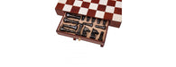 Handcrafted Leather Chess Set With Table - Cognac-Cheshire Furniture Outlet