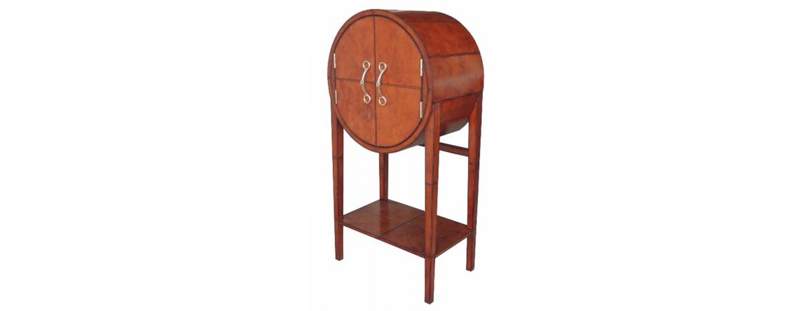 Handcrafted Round Bar - Cognac-Cheshire Furniture Outlet