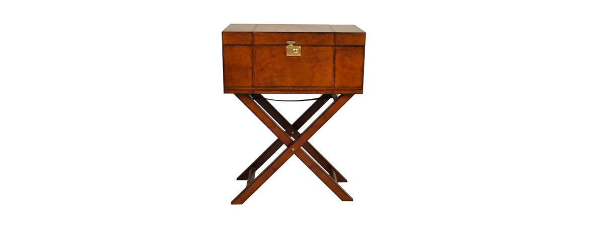 Handcrafted Bar with Stand with Lift Top Lid - Cognac-Cheshire Furniture Outlet