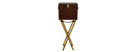 Handcrafted Mini Bar on Gold Stand - Cognac-Cheshire Furniture Outlet