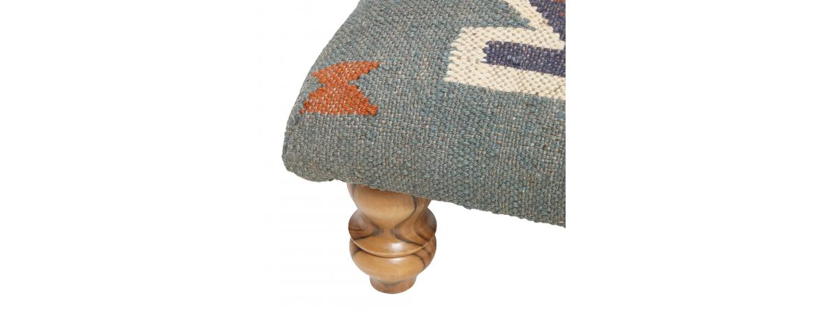Square Footstool - Blue-Cheshire Furniture Outlet