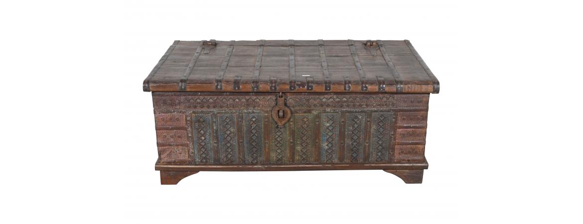 Antique Trunk with Lift Top-Cheshire Furniture Outlet