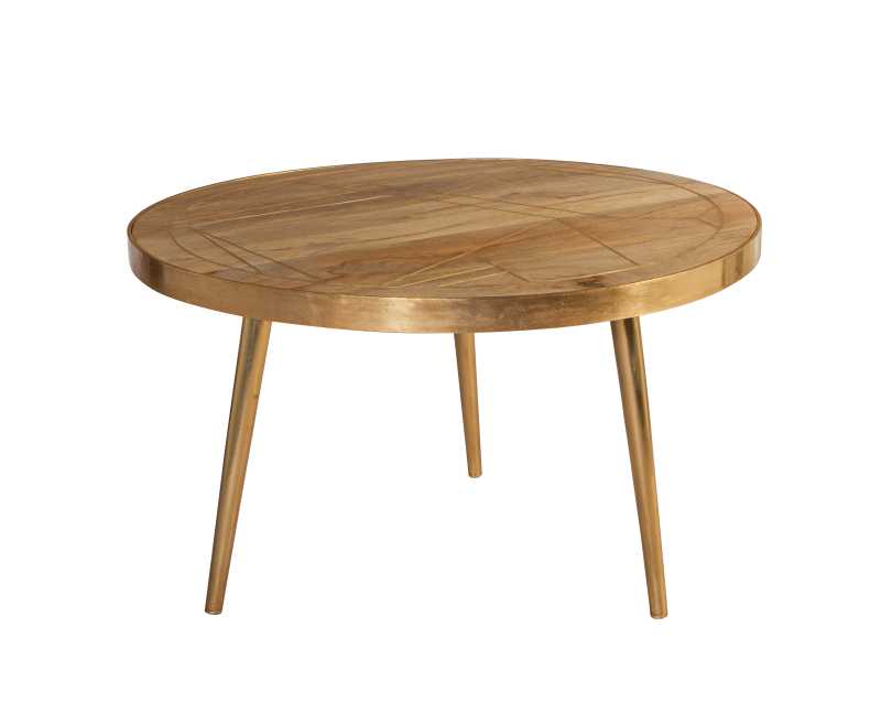 Light Gold Round Coffee Table