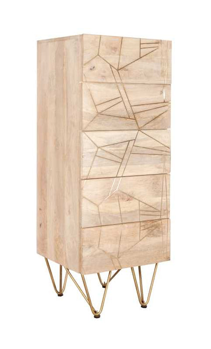 Light Gold Tall Chest of Drawers