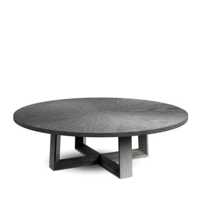 Large Round Coffee Table Glass Top & Natural Oak Frame-Cheshire Furniture Outlet
