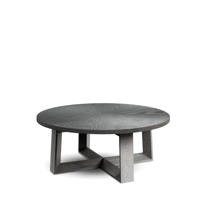 Small Round Coffee Table Glass Top & Natural Oak Frame-Cheshire Furniture Outlet