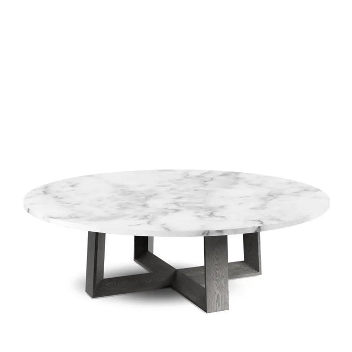 Large Round Coffee Table Glass Top & Natural Oak Frame-Cheshire Furniture Outlet