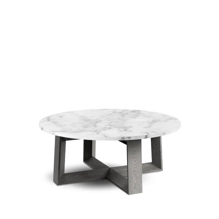 Small Round Coffee Table Glass Top & Natural Oak Frame-Cheshire Furniture Outlet