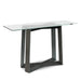 Large Console Table Clear Glass Top & Natural Black Oak Frame-Cheshire Furniture Outlet