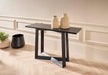 Large Console Table Clear Glass Top & Natural Black Oak Frame-Cheshire Furniture Outlet