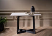 Large Console Table Clear Glass Top & Natural Black Oak Frame-Cheshire Furniture Outlet