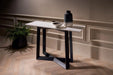 Large Console Table Clear Glass Top & Natural Black Oak Frame-Cheshire Furniture Outlet