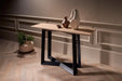 Large Console Table Clear Glass Top & Natural Black Oak Frame-Cheshire Furniture Outlet