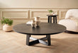 Large Round Coffee Table Glass Top & Natural Oak Frame-Cheshire Furniture Outlet