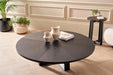 Large Round Coffee Table Glass Top & Natural Oak Frame-Cheshire Furniture Outlet